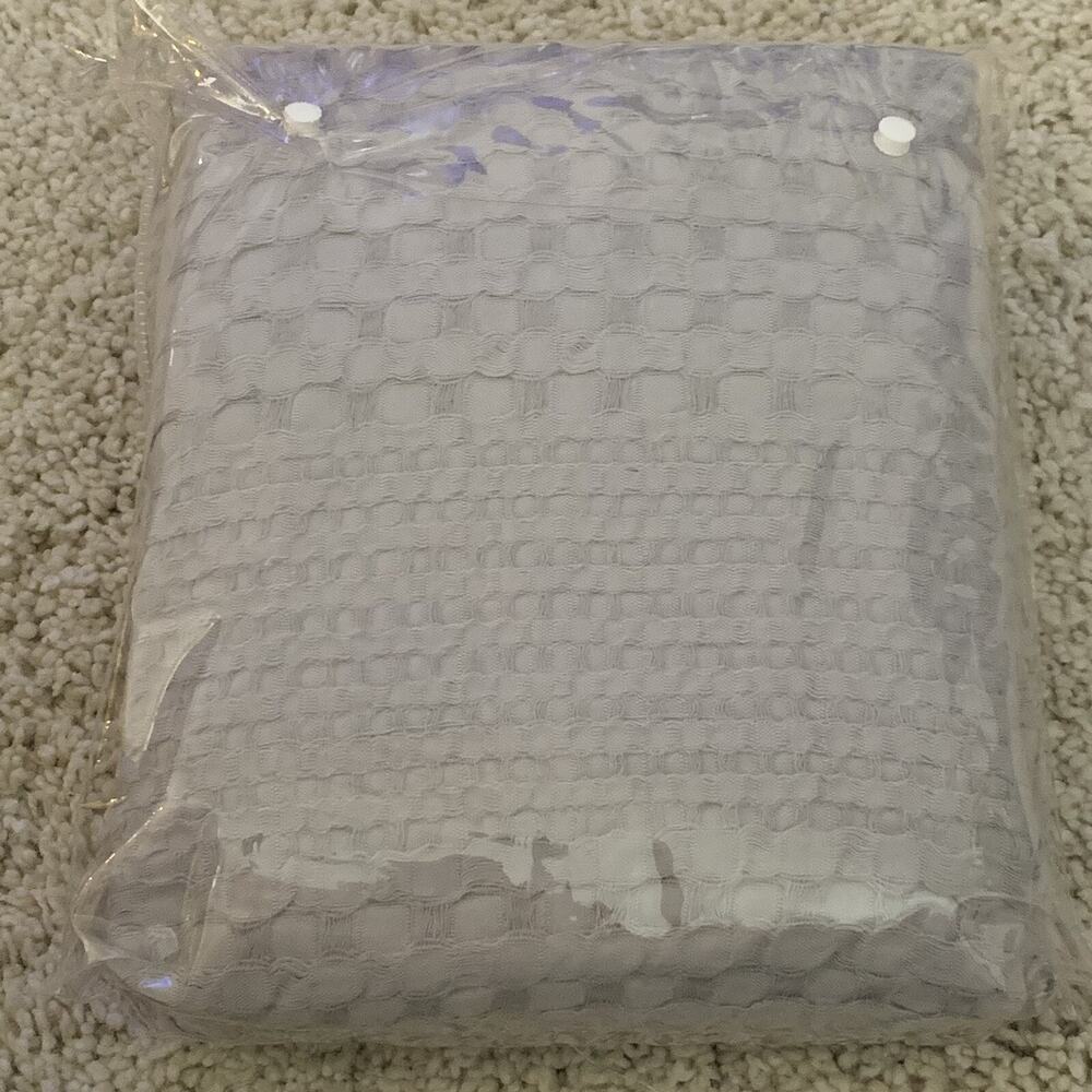 Madison Park Shower Curtain Gray Waffle Textured Cotton Fabric 72x72 NEW - Picture 5 of 5